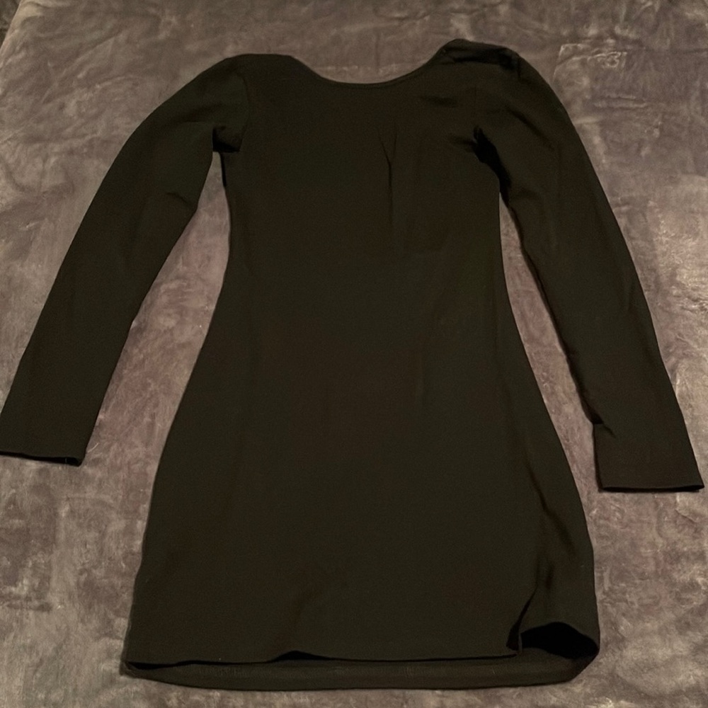 Black mini backless dress